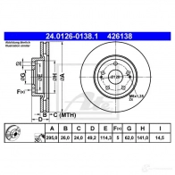 Тормозной диск ATE 24012601381 42 6138 58685 75AF9LP - Изображение 4