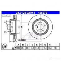 Тормозной диск ATE 1193356173 MBGSL0Z 42827 0 24012802701 - Изображение 2