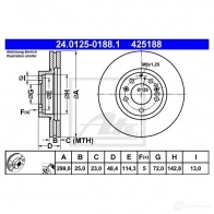 Тормозной диск ATE OX3F5 24012501881 4 25188 58637 - Изображение 7