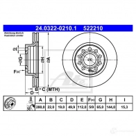 Тормозной диск ATE 3Z584W 52221 0 24032202101 59348 - Изображение 5