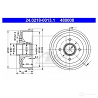 Тормозной барабан ATE 24021800131 59071 AG898MM 480 008
