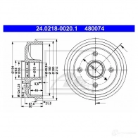 Тормозной барабан ATE 59078 24021800201 N6PWKTZ 480 074