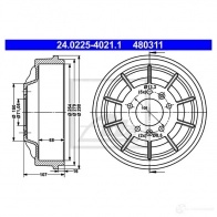 Тормозной барабан ATE 48031 1 JYCLO 24022540211 Fiat Scudo (270, 2) 2 Фургон