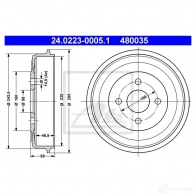 Тормозной барабан ATE 2O4VPSZ 59201 24022300051 4 80035