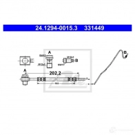 Тормозной шланг ATE Y4550 331 449 24129400153 Audi A1 (8XA, F) 1 Спортбек 1.4 Tfsi 122 л.с. 2011 – 2015