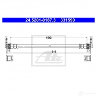 Тормозной шланг ATE 3IM9 HG 24520101873 Renault Clio (BH) 4 Хэтчбек 1.2 LPG (BHMG) 72 л.с. 2014 – 2024