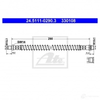 Тормозной шланг ATE 3301 08 24511102903 JR6SK9A Citroen Saxo 1 (S3) Фургон 1.5 D 57 л.с. 1999 – 2001