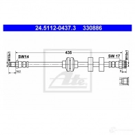 Тормозной шланг ATE 33 0886 V9SUTY Fiat Multipla (186) 1 Минивэн 1.9 JTD (186AxE1A) 120 л.с. 2002 – 2010 24511204373