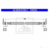 Тормозной шланг ATE 3 30534 52CGV 24522901993 Citroen Saxo 1 (S3) Фургон 1.5 D 57 л.с. 1999 – 2001