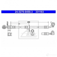 Тормозной шланг ATE Honda CR-V 3 (RE) Кроссовер 2.4 168 л.с. 2006 – 2009 8OKJY7I 33 1183 24527004503