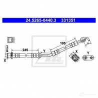 Тормозной шланг ATE 4MN9B Toyota Yaris (XP90) 2 Хэтчбек 1.8 VVTi (ZSP90) 133 л.с. 2007 – 2011 33135 1 24526504403