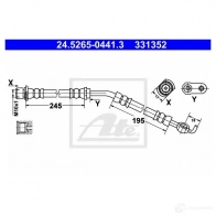 Тормозной шланг ATE Toyota Yaris (XP90) 2 Хэтчбек 1.8 VVTi (ZSP90) 133 л.с. 2007 – 2011 24526504413 3313 52 3UNPFW