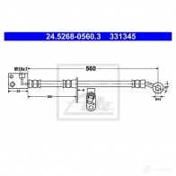 Тормозной шланг ATE 62768 24526805603 3313 45 KZVRCI