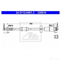 Тормозной шланг ATE 330 616 SQME2K 24511204613 Fiat Ducato (230) 1 Кабина с шасси 2.8 D 87 л.с. 1998 – 2002