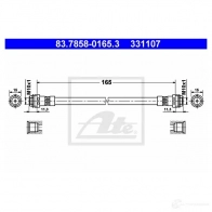 Тормозной шланг ATE 90622D6 83785801653 33 1107 Volkswagen Phaeton (3D) 1 Седан 3.2 V6 241 л.с. 2002 – 2005