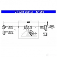 Тормозной шланг ATE 24528105543 WYWK5 Nissan Almera (N16) 2 Хэтчбек 2.2 dCi 136 л.с. 2003 – 2006 33 1005