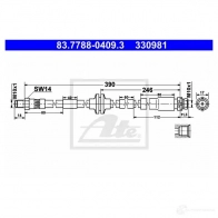 Тормозной шланг ATE Ford Focus 2 Седан 1.6 TDCi 90 л.с. 2005 – 2012 DBS5H 33 0981 83778804093