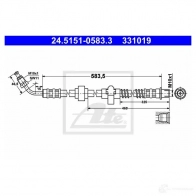 Тормозной шланг ATE 24515105833 Peugeot 407 1 (6D) Седан 3.0 211 л.с. 2004 – 2024 2TQA36 33 1019