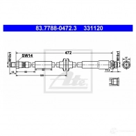 Тормозной шланг ATE 83778804723 Ford Kuga 1 (CBV, C1) Кроссовер 331 120 Y48QXTV