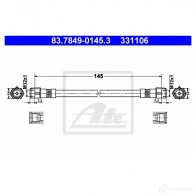 Тормозной шланг ATE U2UX6 83784901453 33110 6 Volkswagen Phaeton (3D) 1 Седан 3.2 V6 241 л.с. 2002 – 2005