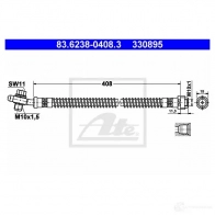 Тормозной шланг ATE LI74BK 33 0895 83623804083 Volkswagen Touareg (7LA, 7L6, 7L7) 1 Внедорожник 3.2 V6 241 л.с. 2004 – 2006