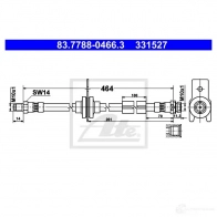 Тормозной шланг ATE Ford Kuga 2 (CBS, C512, DM2) Кроссовер 2.0 TDCi 4x4 180 л.с. 2014 – наст. время 0VVXR 7 83778804663