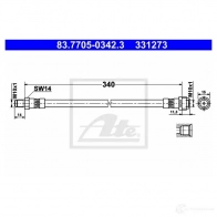 Тормозной шланг ATE 83770503423 44IUM Mercedes SL-Class 33127 3