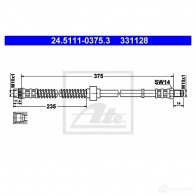 Тормозной шланг ATE 24511103753 33 1128 Citroen Xantia 1 (X1, X2) Универсал I6PE1