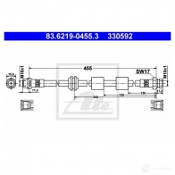 Тормозной шланг ATE TQ8S5U 83621904553 Volkswagen Sharan (7M6, 8, 9) 1 Минивэн 1.9 TDI 90 л.с. 1995 – 2010 3 30592