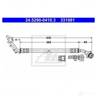 Тормозной шланг ATE XWLJF52 33108 1 Nissan Terrano (R20) 2 Кроссовер 3.0 Di 4WD 154 л.с. 2002 – 2007 24529004103