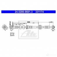 Тормозной шланг ATE 33117 4 24528606013 5N40L Mitsubishi Lancer 10 (CXA) Хэтчбек 2.0 Ralliart 4WD (Cx4A) 241 л.с. 2008 – 2025