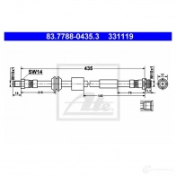 Тормозной шланг ATE 83778804353 331 119 Ford Kuga 1 (CBV, C1) Кроссовер H2BSDA9