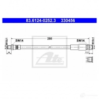 Тормозной шланг ATE XLAPU8I 83612402523 3 30456 Audi A8 (D2) 1 Седан 2.8 Quattro 163 л.с. 1995 – 1996