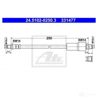 Тормозной шланг ATE 33147 7 Audi A8 (D2) 1 Седан 2.5 Tdi Quattro 150 л.с. 1997 – 2000 ZVUND7Q 24510202503