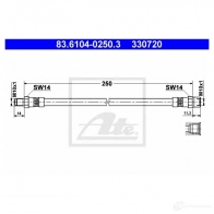 Тормозной шланг ATE 5130E 3307 20 83610402503 Audi 80 (B3) 3 1986 – 1991