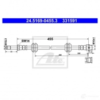 Тормозной шланг ATE 24516904553 1437251803 7Z CWW6K - Изображение 2