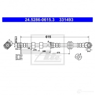 Тормозной шланг ATE YEIILCT 3314 93 Mitsubishi ASX 1 (GA, XA) Кроссовер 1.8 DI D 150 л.с. 2010 – 2025 24528606153