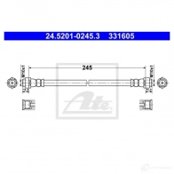 Тормозной шланг ATE Chevrolet Aveo (T300) 2 Седан 1.2 86 л.с. 2011 – 2025 NNJ 52M 24520102453