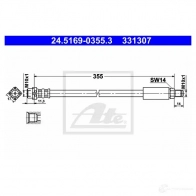 Тормозной шланг ATE 24516903553 VW4Z7O 3 31307 Bmw 7 (E38) 3 Седан 5.4 750 i. iL 326 л.с. 1994 – 2001