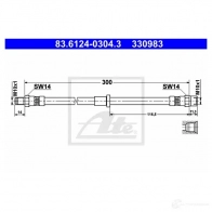 Тормозной шланг ATE Volvo V70 2 (285) Универсал 2.3 265 л.с. 2000 – 2004 3 30983 83612403043 YUIEQQ1