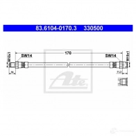 Тормозной шланг ATE CAPBW7Q 83610401703 Volkswagen Transporter (T4) 4 Автобус 1.9 D 61 л.с. 1990 – 1995 33 0500