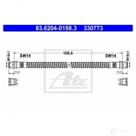 Тормозной шланг ATE 33 0773 Volkswagen Transporter (T4) 4 Автобус 2.4 D Syncro 78 л.с. 1992 – 1998 83620401583 VH9S0K