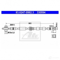 Тормозной шланг ATE 83624705623 FBH6Q1 Volkswagen Golf 4 (1J5) Универсал 1.9 TDI 4motion 115 л.с. 1999 – 2001 33 0594