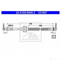 Тормозной шланг ATE 24515504453 DQ5PKFR 33105 7 Renault Scenic (JM) 2 Минивэн 1.4 (JM0B. JM0H. JM1A) 98 л.с. 2003 – 2024