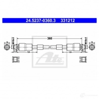 Тормозной шланг ATE 24523703603 331 212 B66I43U Audi A8 (D2) 1 Седан 2.5 Tdi Quattro 150 л.с. 1997 – 2000