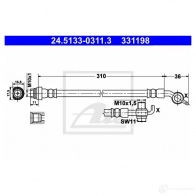 Тормозной шланг ATE LZAPF 33119 8 24513303113 Volvo V60 1 (155) Универсал 1.6 DRIVe 114 л.с. 2011 – 2015