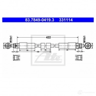 Тормозной шланг ATE 33111 4 Volkswagen Phaeton (3D) 1 Седан 3.2 V6 241 л.с. 2002 – 2005 LS45OJ 83784904193