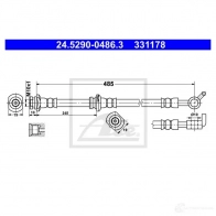 Тормозной шланг ATE 00PF7UA 62877 33117 8 24529004863 - Изображение 2