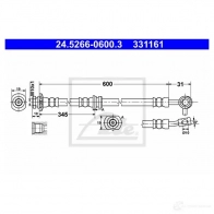 Тормозной шланг ATE 24526606003 3311 61 Nissan Qashqai (J10) 1 Кроссовер 1.6 117 л.с. 2010 – 2013 FD1HM8H