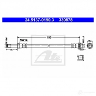 Тормозной шланг ATE 24513701903 3308 78 Volkswagen Transporter (T5) 5 Грузовик GO9U4